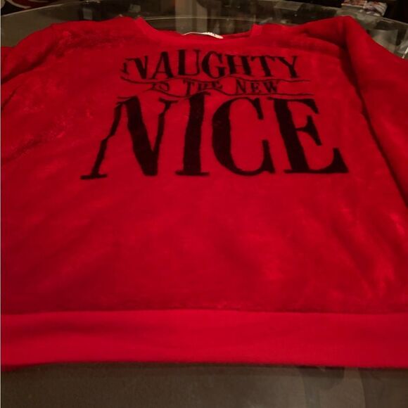 Red Fuzzy Graphic Sweatshirt - Picture 1 of 4